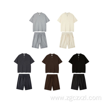 Summer Waffle T-Shirt Shorts Set